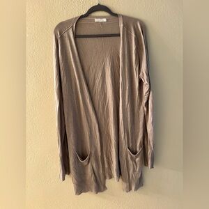 Alpha Massimo Rebecchi Taupe Open Front Cardigan